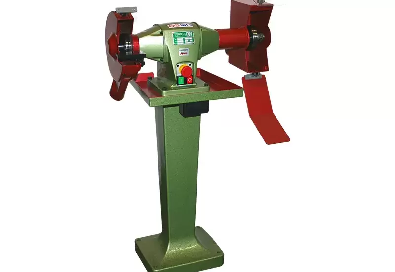 TOURET A MEULER INDUSTRIEL COMBINÉ A COLONNE - 200 MM - MONOPHASÉ